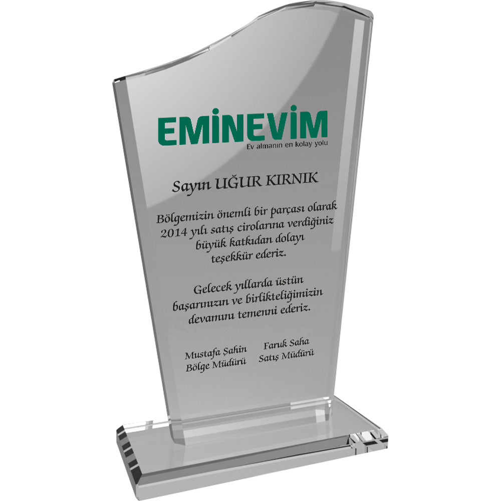 EKT-108 Kristal Plaket - Şeffaf